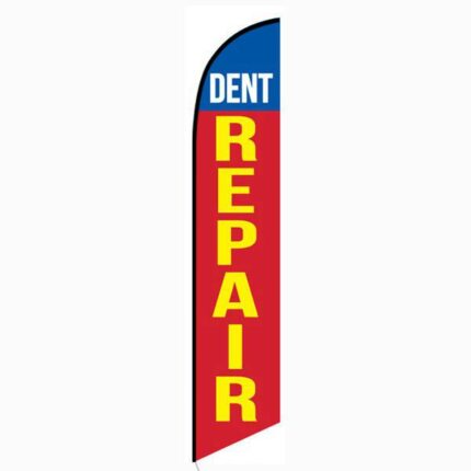 Dent Repair Blue and Red Feather Banner Flag