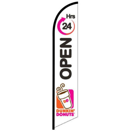 Dunkin Donuts Open 24 Hours White Feather Flag
